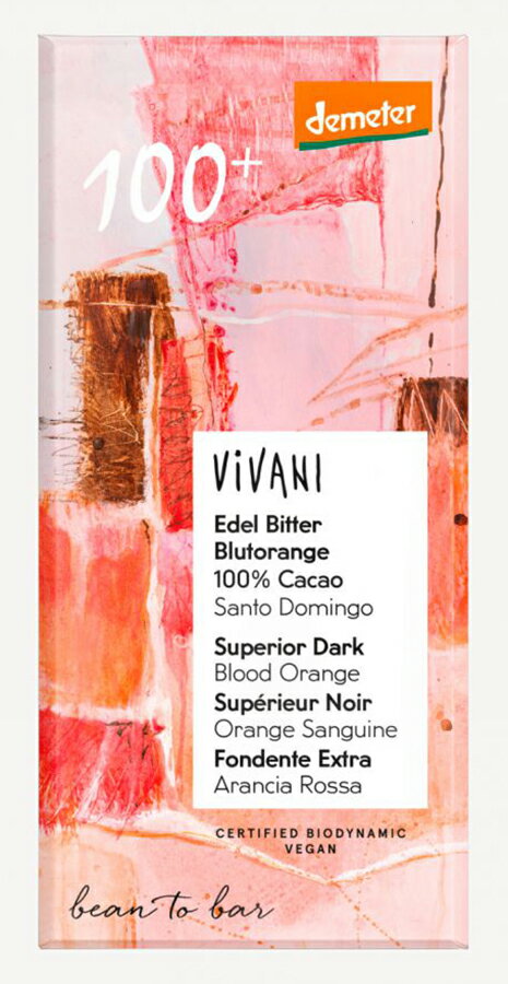 ViVANIオーガニックエキストラダークチョコレート100％withブラッドオレンジ　90g　オーガニック,チョ..