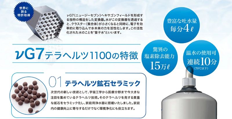 【代引不可】νG7テラヘルツウォーター　テラヘルツ1100(浄水器)　量子水　ニュージーセブン　量子水 ウェルネス