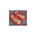 水の子い草使用 イグサぞうり(子ども用赤色)【20cm】【18.5cm】【16.5cm】