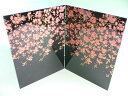 39送料無料 会津塗 ミニ衝立 しだれ桜 桜 さくら 黒 屏風 桜さくら 春 和インテリア 海外土産 ミニ 衝立 日本製 【HLS_DU】 画 プレゼント