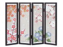 ミニ屏風四連 『四季彩花』 送料無料! 春夏秋冬 四季 インテリア 日本 桜 梅 紅葉 紫陽花 プレゼント