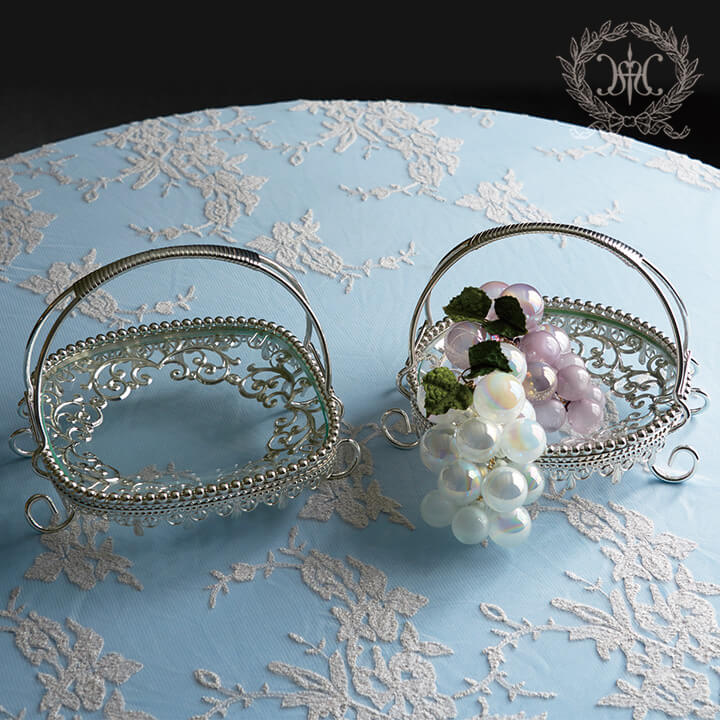 SALE セール シルバーハンドルガラストレイ スクエア ラウンド ディスプレイ 飾り ガラストレイ ハンドル付き プレゼント