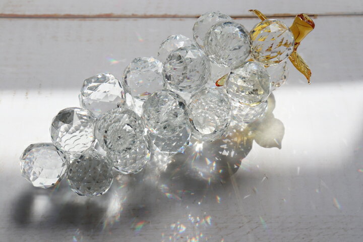 SALE セール クリスタルガラス グレープ 置き物 クリスタルガラス ディスプレイ インテリア 葡萄 ぶどう ブドウ 風水 ラッキー 幸運 プレゼント【246...