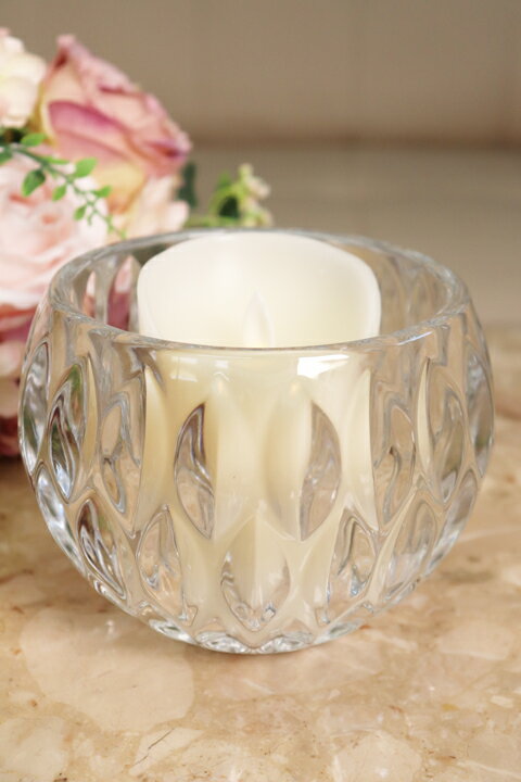 SALE セール ガラスキャンドルホルダー & LEDキャンドル セット LED 照明 インテリア ガラス クリア プレゼント【246ss3】