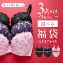 ブラジャー ショーツ セット 3点 中身が見える福袋 GHI 大きいサイズ グラマーサイズ レディース ブラ&ショーツ ブラ ブラセット ブラショーツ 上下セット まとめ買い かわいい セクシー 勝負下着 人気 おすすめ trelinge 全9色 G70-M-I85-LL