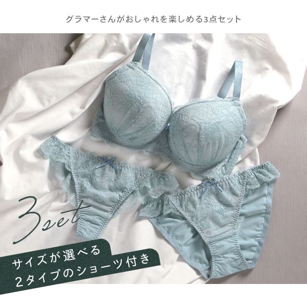 25％OFF ブラジャー ショーツ セット Tバック 3点 モンシェルピジョン Mon cher pigeon G H I 80 85 90 リベルタ 大きいサイズ ブラセット 下着G H I 80-90 下着 レディース ブラ ブラショーツ 上下セット バックレース ショーツサイズが選べる trelinge 全5色 G80-L-I90-4L (2)