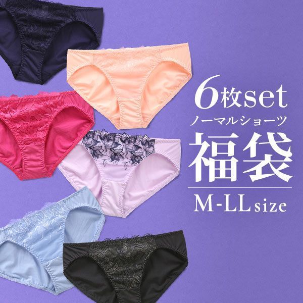 【55%OFF・お買い物マラソン】【メール便(15)】 ショーツ スタンダード 福袋 6枚セット おまかせ 刺繍レース 2wayトリコット シンプル エレガント かわいい レディース trelinge ok230423のサムネイル
