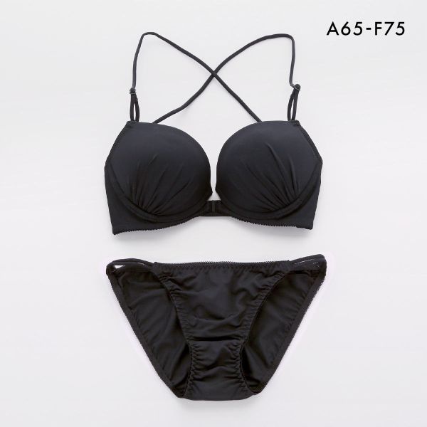 ループバック フロントホック ブラジャー ショーツ セット 背中見せ 背中開き オフショル レディース trelinge A65-M-F75-L