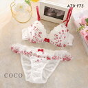ココランジェ スウィートストロベリー ブラジャー ショーツ セット 大きいサイズ COCO Linge レディース trelinge 全2色 A70-M-F75-L