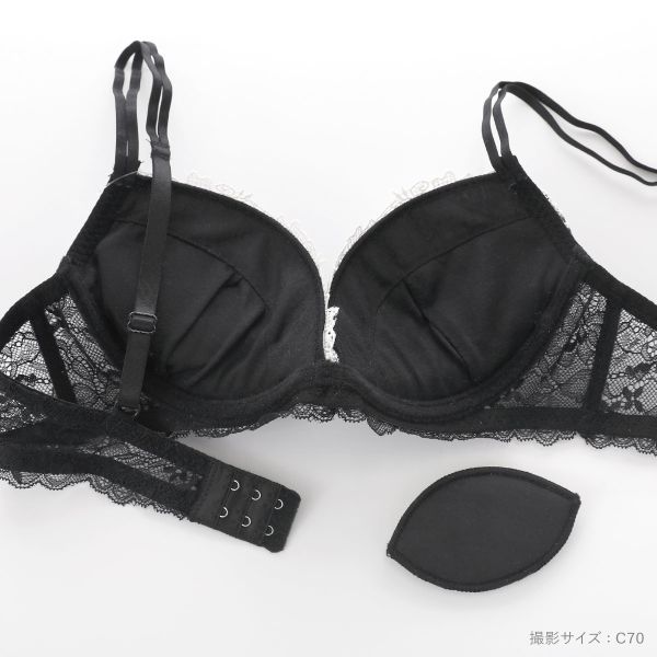 ラブジェリー モノブルーム ブラセット EF 大きいサイズ グラマー 盛り胸 Wパッド 厚盛り 谷間ブラ バストアップ ove gerie レディース trelinge 全2色 E70-M-F80-L