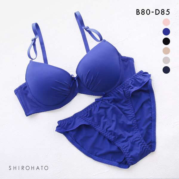 シンプルモールド 谷間マックスブラ ブラショーツセット BCDアンダー80.85 盛りブラ 谷間ブラ レディース trelinge 全6色 B80-D85