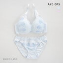 ピュアシェリ ブラジャー ショーツ セット ラメレース×小花チュール PURECHERIE レディース trelinge 全2色 A70-M-D75-M