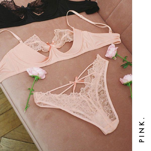 トレランジェの【メール便(30)】 ラヴィジュール ピーカーブー ブラ＆ショーツセット ノンパテ ブラジャー スタンダードショーツ セクシー RAVIJOUR レディース trelinge 全3色 S-M｜アングル2