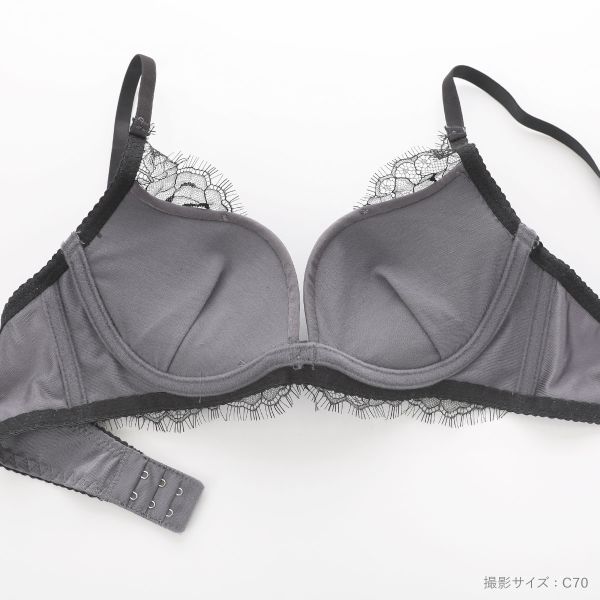 ルルモアナ アイラッシュレース ブラセット BCD65-75 盛り 谷間 美胸 寄せ ブラジャー ショーツ セット LULUMOANA レディース trelinge 全2色 B65-M-D75-M