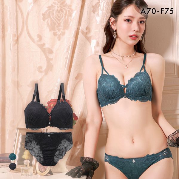 再販 エレガント 脇肉を谷間に変える脇高ブラ シャルムレーシークロス ソフトワイヤー ブラセット ABCDEF らくちん 脇肉 谷間 盛り胸 美胸 寄せ Elegante レディース trelinge 全2色 A70-M-F75-L