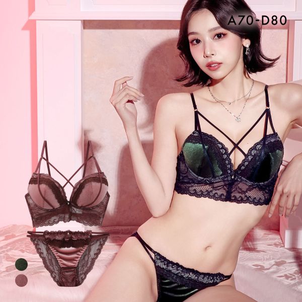 ラブジェリー ベロアレース ブラセット ABCD 盛り胸 Wパッド 谷間ブラ 脇寄せ バストアップ バックレー..