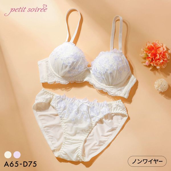 プチソワレ フラワーブーケ ノンワイヤー ブラセット ABCD ブラジャー ショーツ セ...