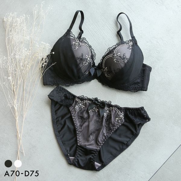 Rakuten - エクラ ラメローズ×ハーフ ブラセット ABCD ブラジャー ショーツ セット ECLAT レディース trelinge 全2色 A70-M-D75-M