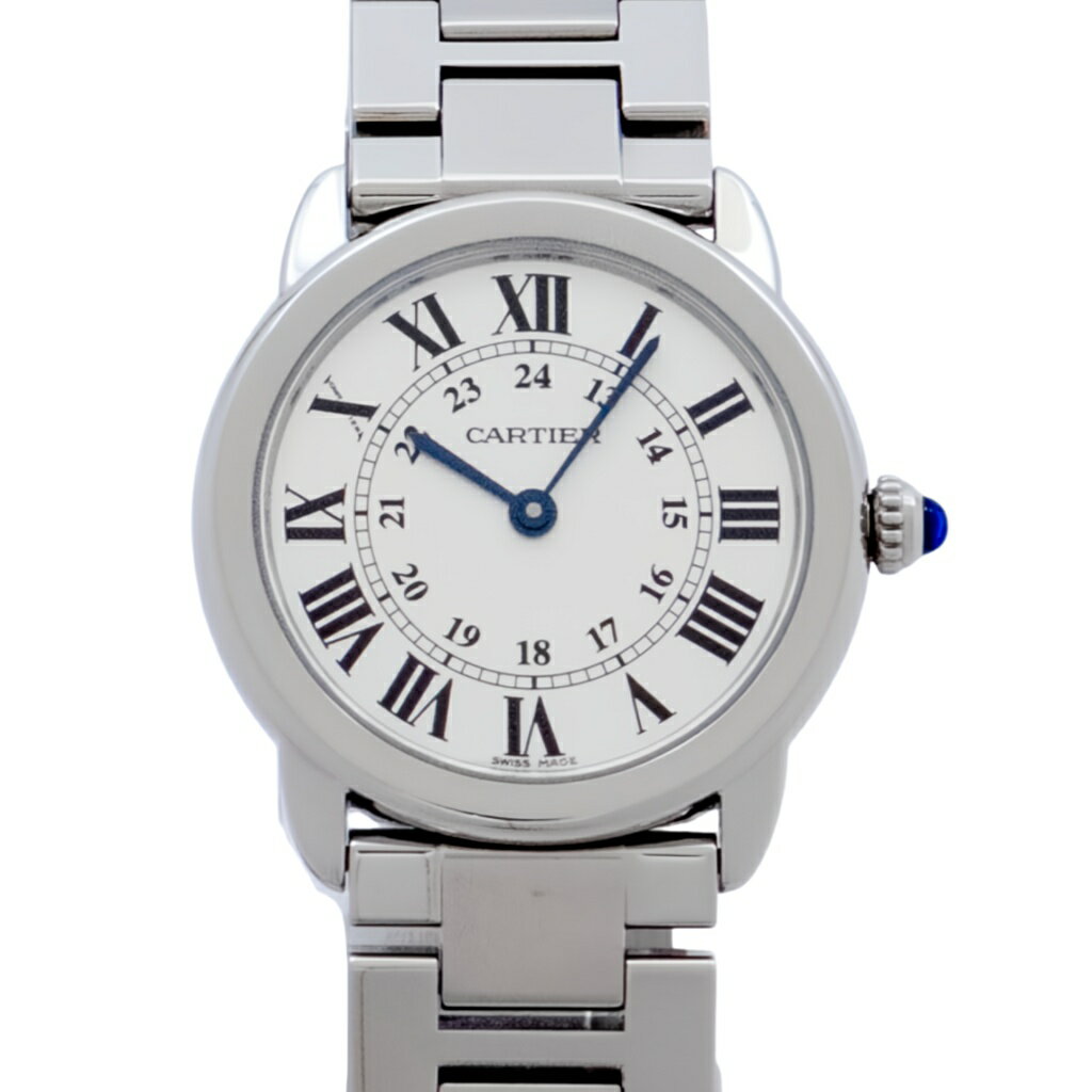 【中古】カルティエ Cartier ロンドソロ W6701004 Cartier Ronde de Cartier クォーツ 腕時計 レディース 白
