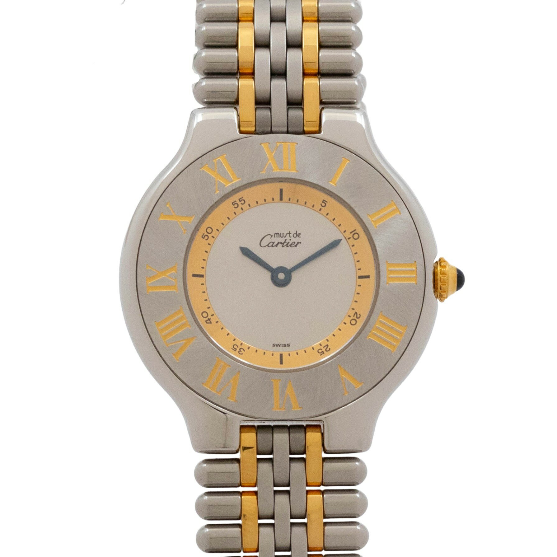 【中古】カルティエ Cartier マスト 21 W10074R6 Cartier Must de Cartier 21 クォーツ 腕時計 レディース シルバー