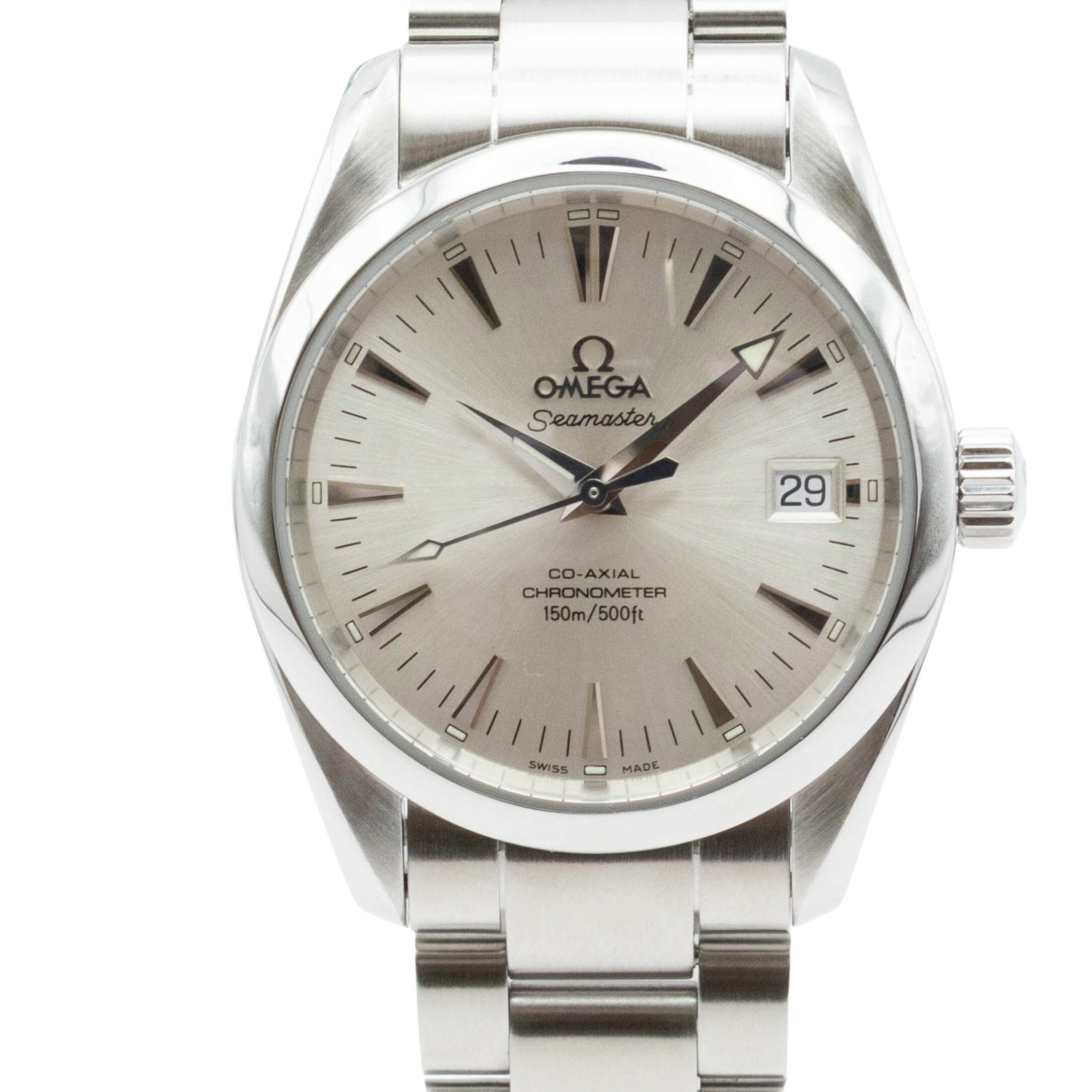 乐天商城 - 【中古】【箱・保証書付き】 オメガ OMEGA シーマスター アクアテラ 250430 OMEGA Seamaster 自動巻き 腕時計 メンズ・ユニセックス シルバー