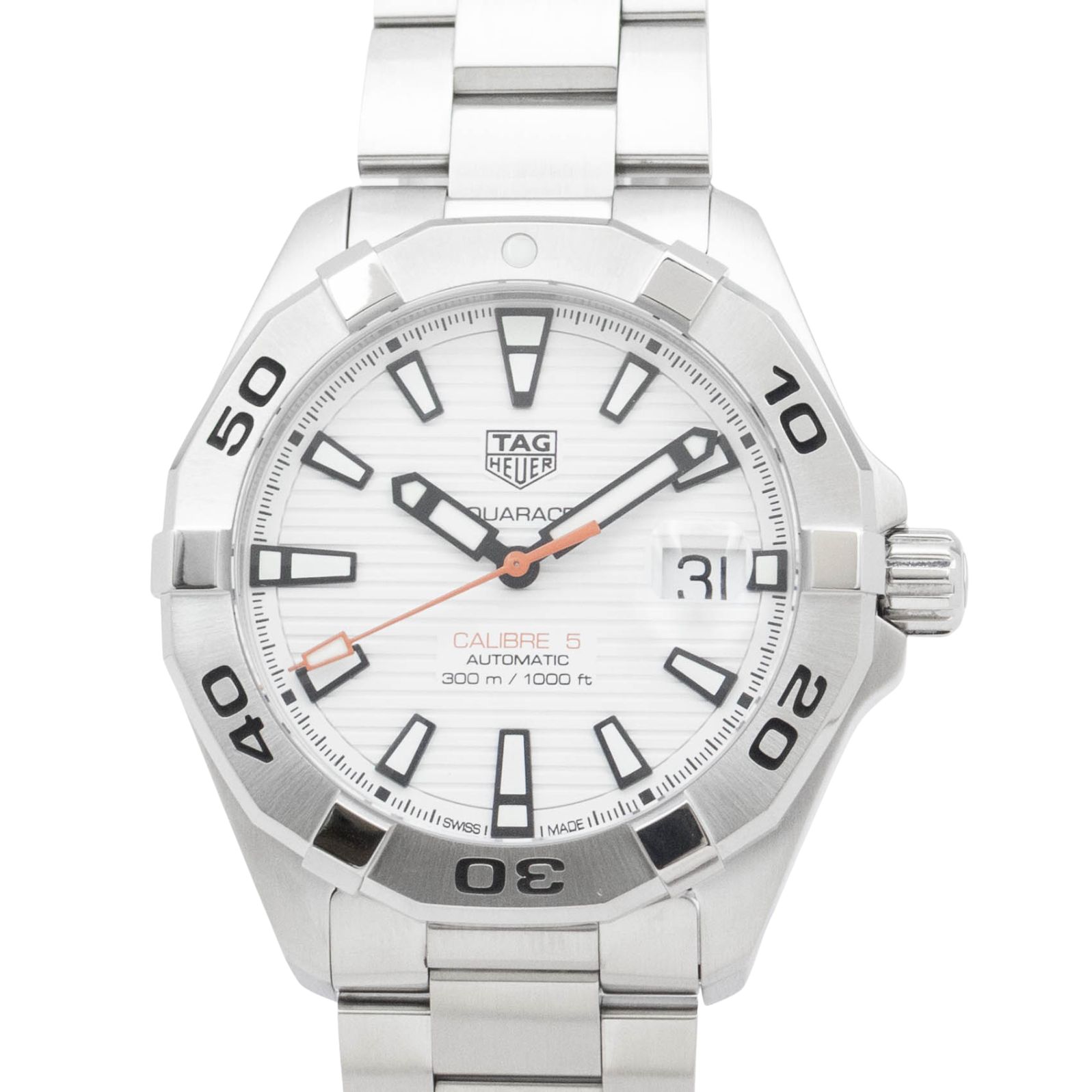 【中古】タグホイヤー TAG HEUER アクアレーサー WBD2111.BA0928 TAG Heuer Aquaracer 自動巻き 腕時計 メンズ・ユニセックス 白