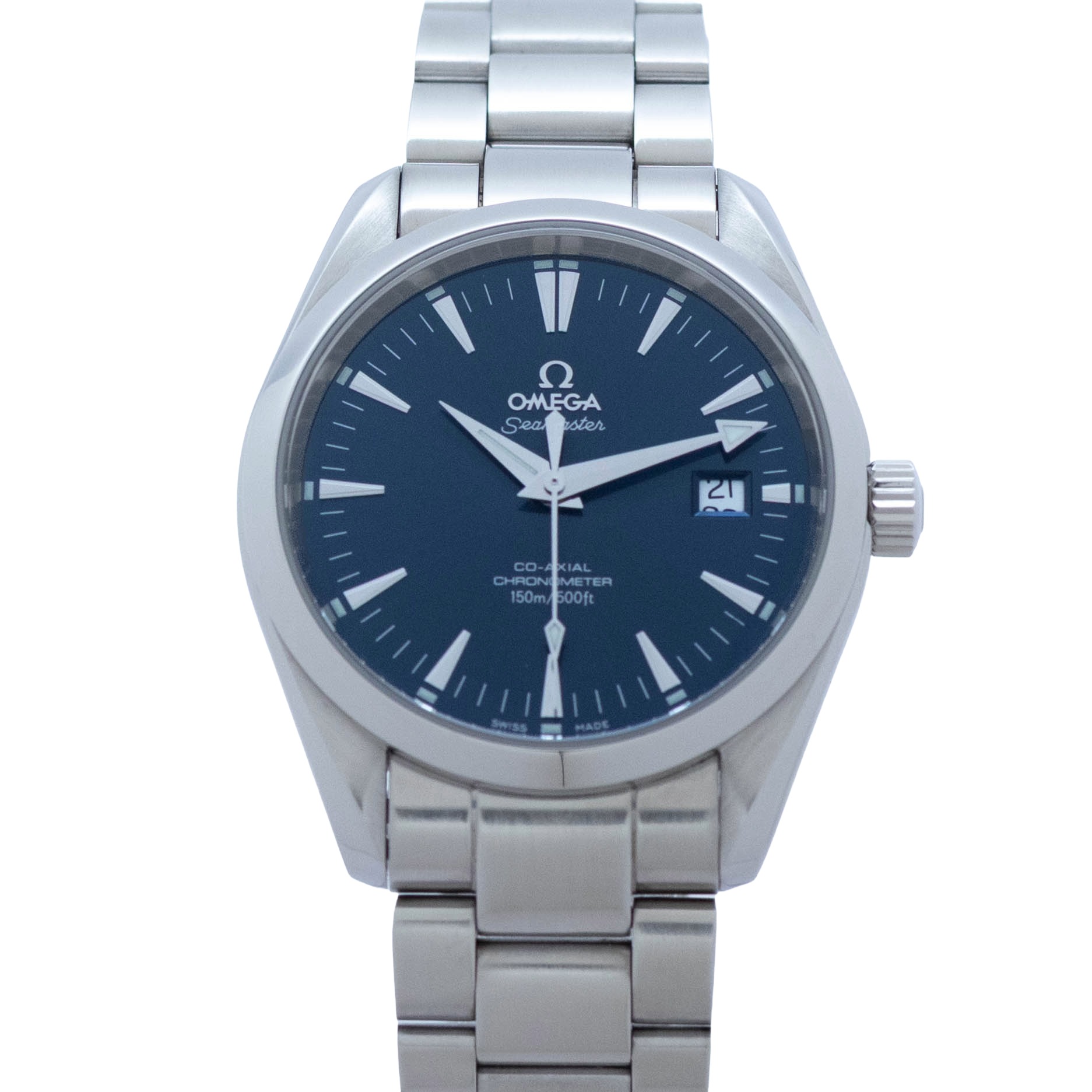 樂天商城 - 【中古】【箱・保証書付き】 オメガ OMEGA シーマスター アクアテラ 2503.80 OMEGA Seamaster Aqua Terra 自動巻き 腕時計 メンズ・ユニセックス 青