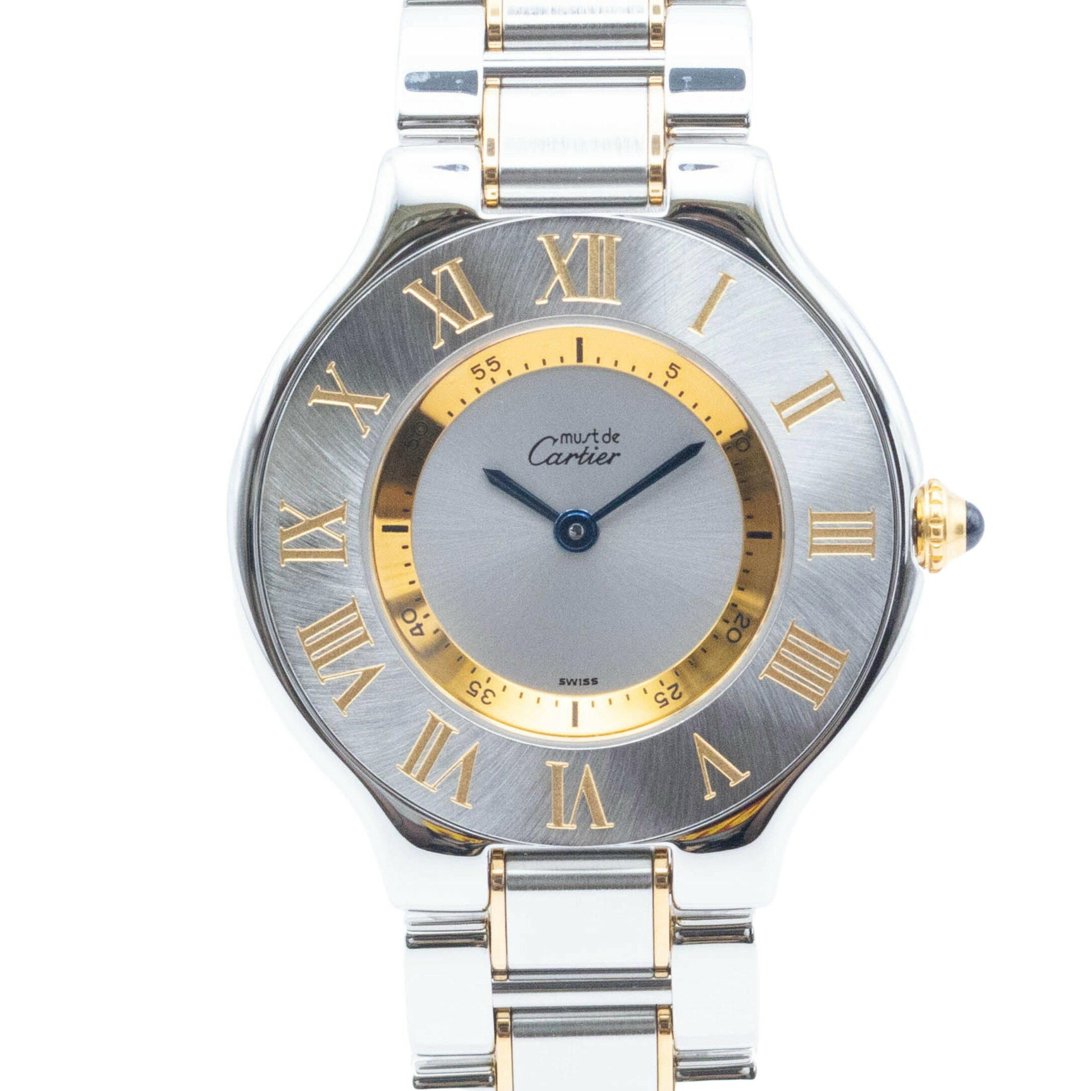 樂天商城 - 【中古】【箱・保証書付き】 カルティエ Cartier マスト ドゥ カルティエ W10072R6 Cartier Must de Cartier 21 クォーツ 腕時計 レディース シルバー