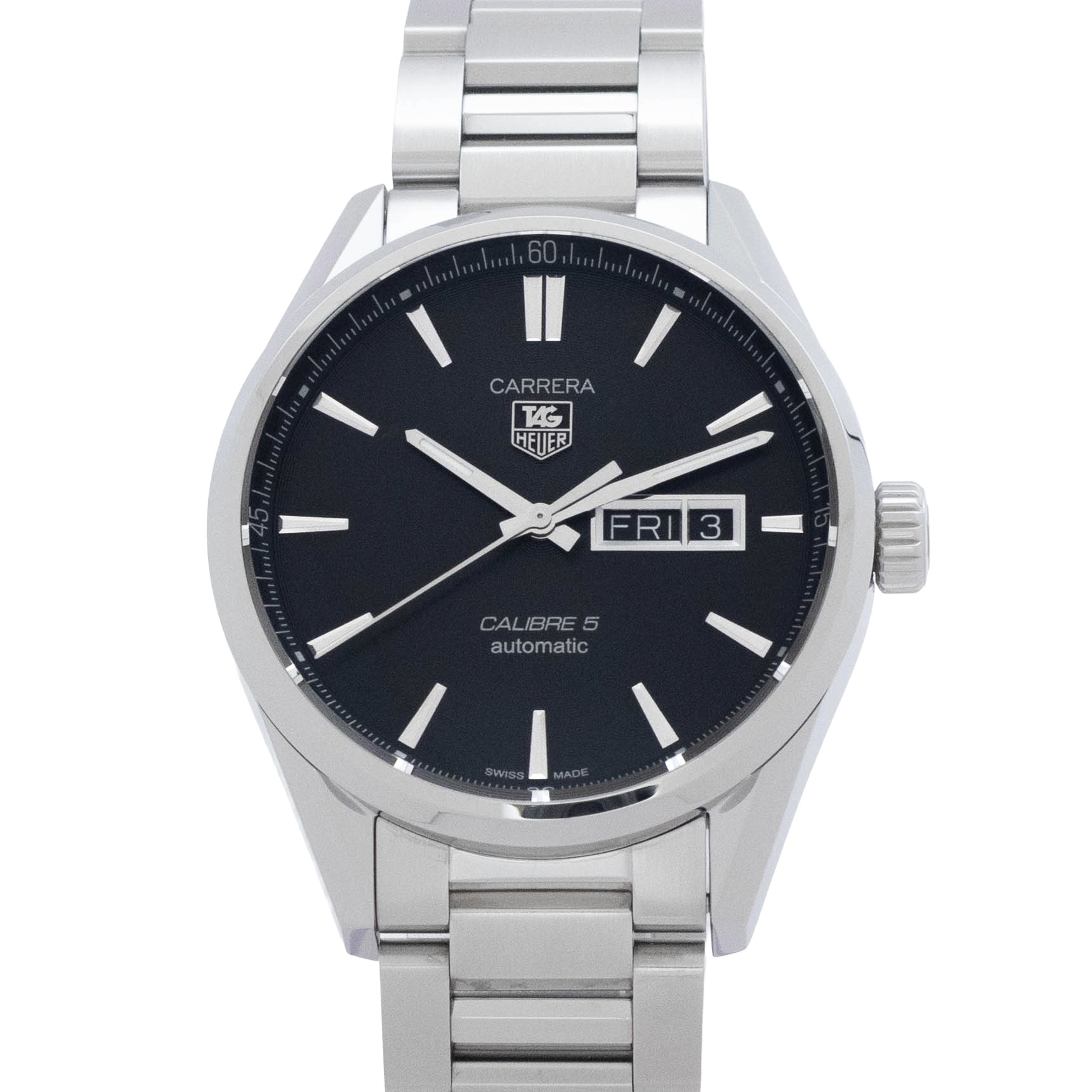 【中古】【箱・保証書付き】 タグホイヤー TAG HEUER カレラ デイデイト WAR201A.BA0723 TAG Heuer Carrera 自動巻き 腕時計 メンズ・ユニセックス 黒