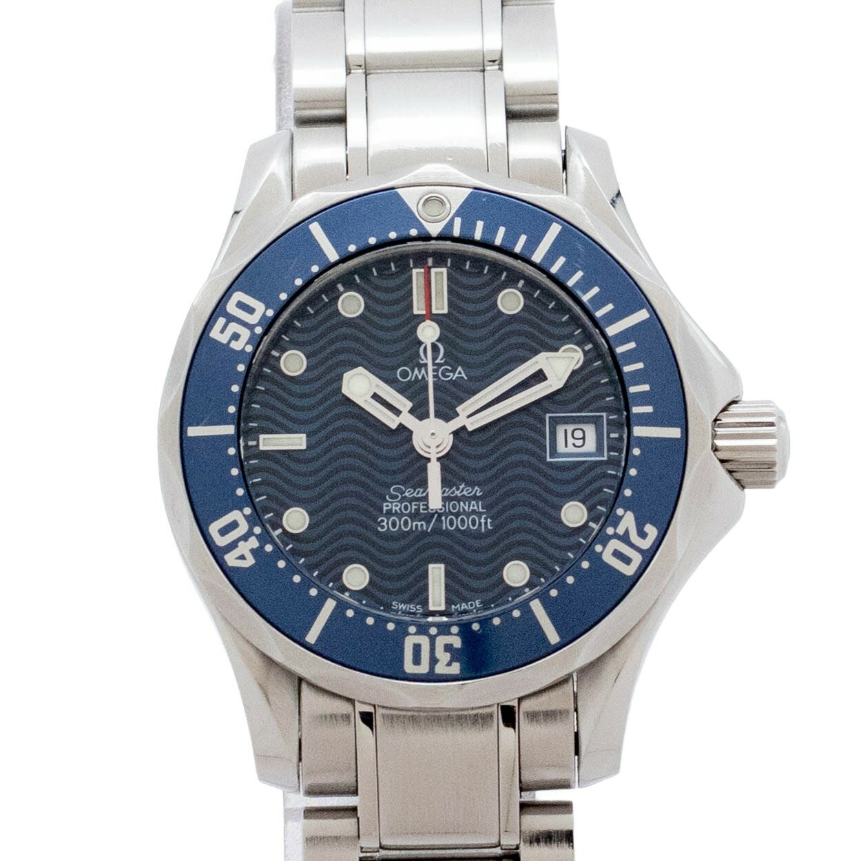 【中古】【箱・保証書付き】 オメガ OMEGA シーマスター 2583.80 OMEGA Seamaster クォーツ 腕時計 レディース 青