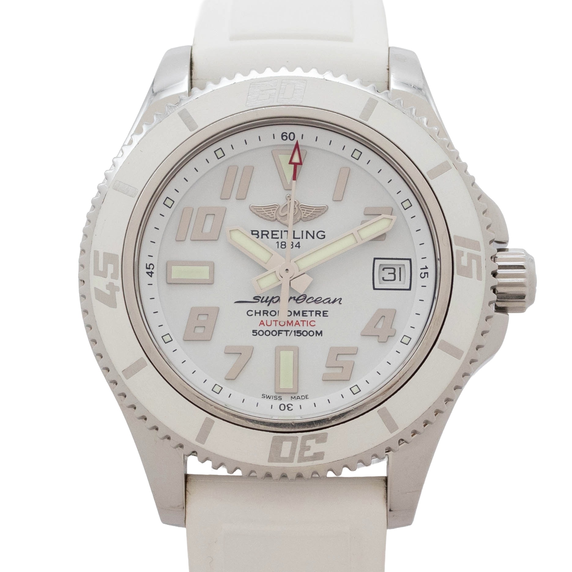 【中古】【箱・保証書付き】 ブライトリング BREITLING スーパーオーシャン A17364 Breitling Superocean 自動巻き 腕時計 メンズ・ユニセックス 白