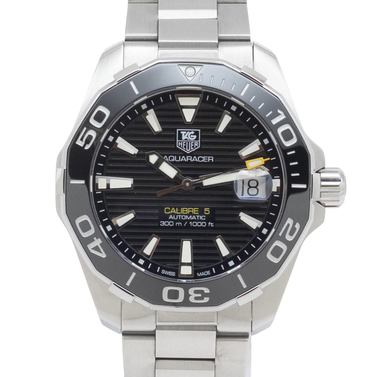 【中古】【箱・保証書付き】 タグホイヤー TAG HEUER アクアレーサー WAY211A TAG Heuer Aquaracer 自動巻き 腕時計 メンズ・ユニセックス 黒
