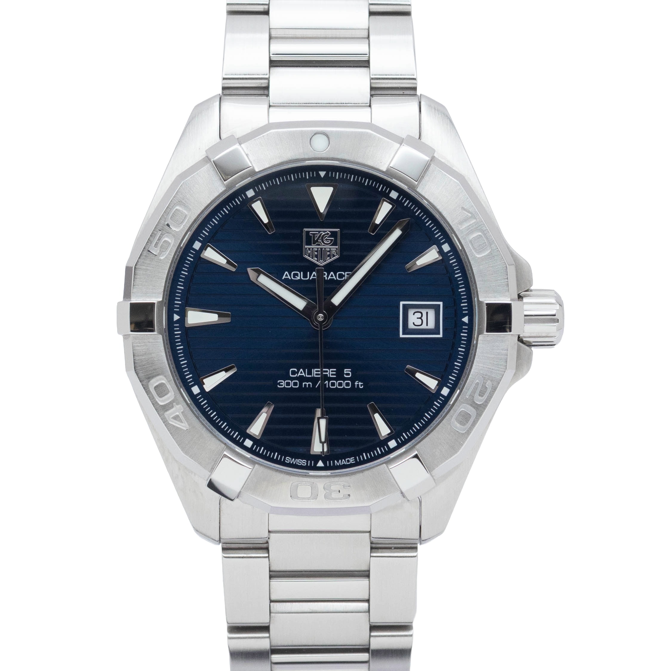 【中古】【箱・保証書付き】 タグホイヤー TAG HEUER アクアレーサー WAY2112.BA0910 TAG Heuer Aquaracer 自動巻き 腕時計 メンズ・ユニセックス 青