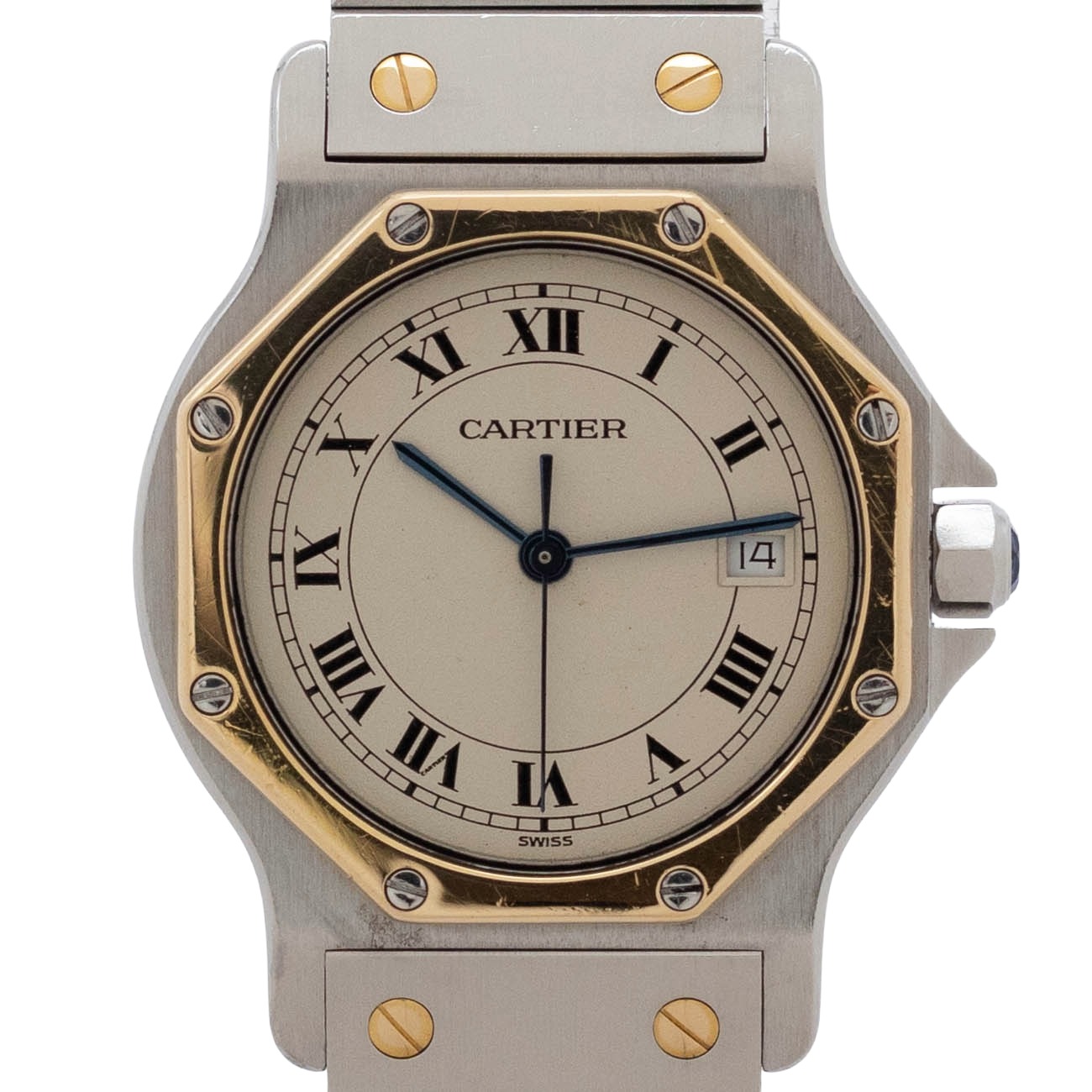 【中古】カルティエ Cartier サントス オクタゴン W2001583 Cartier Santos クォーツ 腕時計 メンズ・ユニセックス アイボリー