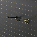 有孔ボード パーツ バー フック (2個セット) ブラック 黒 ゴールド