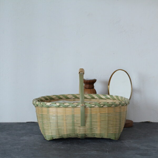 松野屋 真竹 わらび かご 竹かご 日本製 収納 編み おしゃれ 竹籠 手付き バスケット 持ち手 小物入れ 小