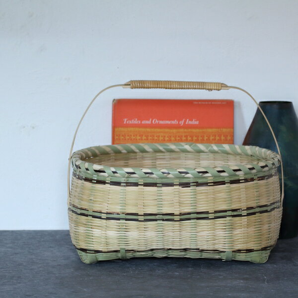 松野屋 真竹 わらび かご 竹かご 編み 竹籠 収納 手付き バスケット 小物入れ 日本製 大
