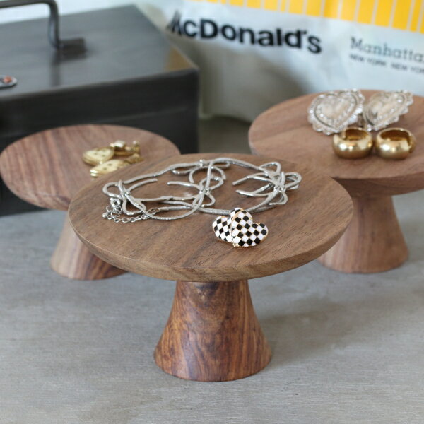 アクセサリー置き アクセサリートレイ 木製 おしゃれ スタンド 小物置き 玄関 スモール コンポート 小さい Lのサムネイル