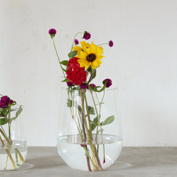  フラワーベース 花びん 花瓶 ガラス 北欧 おしゃれ 円柱 シンプル ブロードライン ヴァイト L