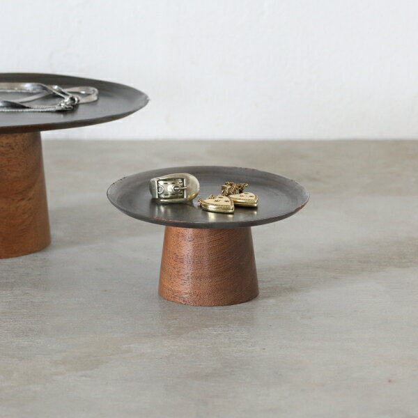 アクセサリー置き アクセサリートレイ 木製 アイアン おしゃれ スタンド 小物置き 玄関 スモール コンポート 小さい S