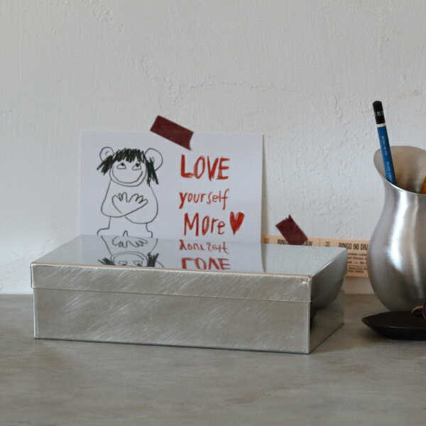 SyuRo (シュロ) 角缶 大 ブリキ 小物入れ 小物収納 ボックス ふた付き オシャレ 日本製