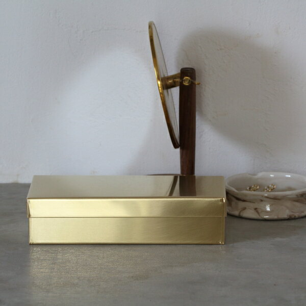 SyuRo (シュロ) 角缶 小 真鍮 小物入れ 小物収納 ボックス ふた付き オシャレ 日本製