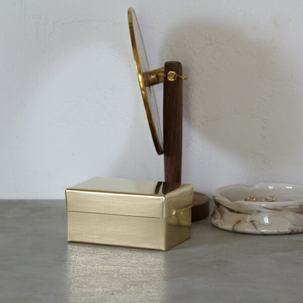 SyuRo (シュロ) 角缶 SS 真鍮 小物入れ 小物収納 ボックス ふた付き オシャレ 日本製