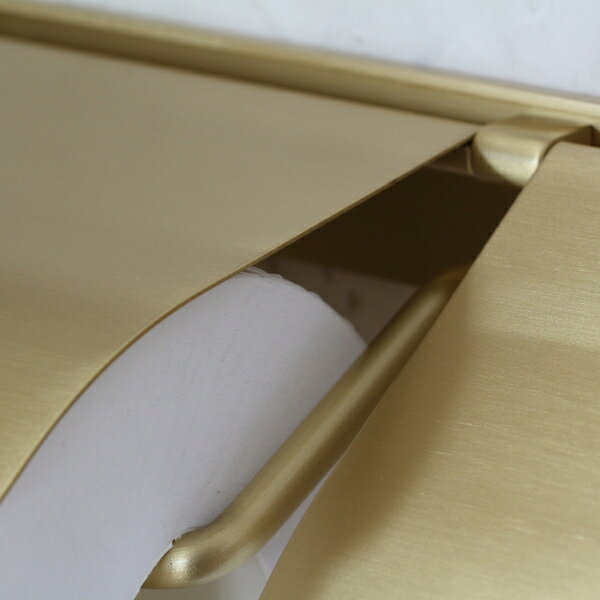 トイレットペーパーホルダー 真鍮 ダブル 両側 両サイド カバー付き 2連 金 ゴールド おしゃれ シンプル DIY