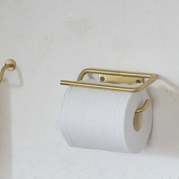 トイレットペーパーホルダー 真鍮 アンティーク ゴールド シングル 右挿し おしゃれ シンプル DIY
