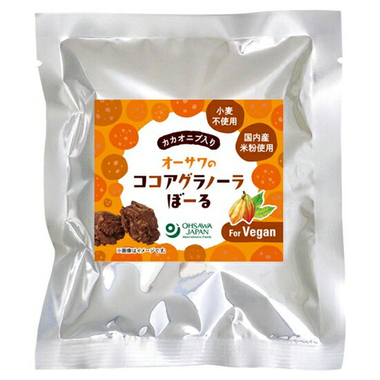 オーサワのココアグラノーラぼーる 40g 10袋 有機オーツ麦 石川産米粉使用 ひとくちサイズのグラノーラ ココアの豊かな風味とカカオニブのほろ苦さ 砂糖・卵・乳製品不使用