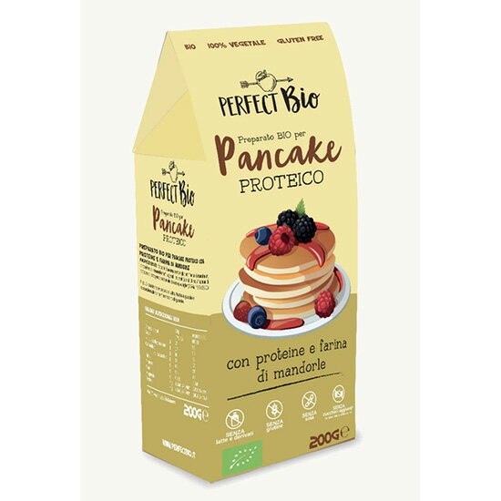 ミトク パーフェクトビオ プロテインパンケーキミックス 100g×2 4パックセット。オーツ麦、アーモンド粉などをベースとしたオーガニックのパンケーキミックス 甘みを加えずお食事にも。グルテンフリー。砂糖不使用