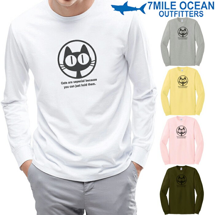 メンズ 長袖 tシャツ ロングTシャツ ロンT 猫 キャット かわいい プリント ロゴ アメカジ S M L XL XXL 大きい ビッグサイズ対応 秋冬物