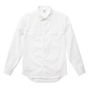長袖 シャツ メンズ ワークシャツ メンズ T/Cツイル XL サイズ オフホワイト