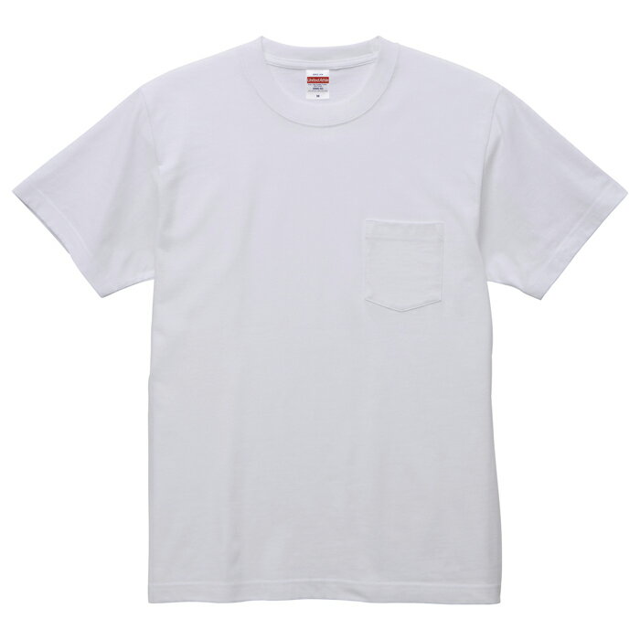 Tシャツ 半袖 メンズ ポケット付き ハイクオリティー 5.6oz M サイズ ホワイト